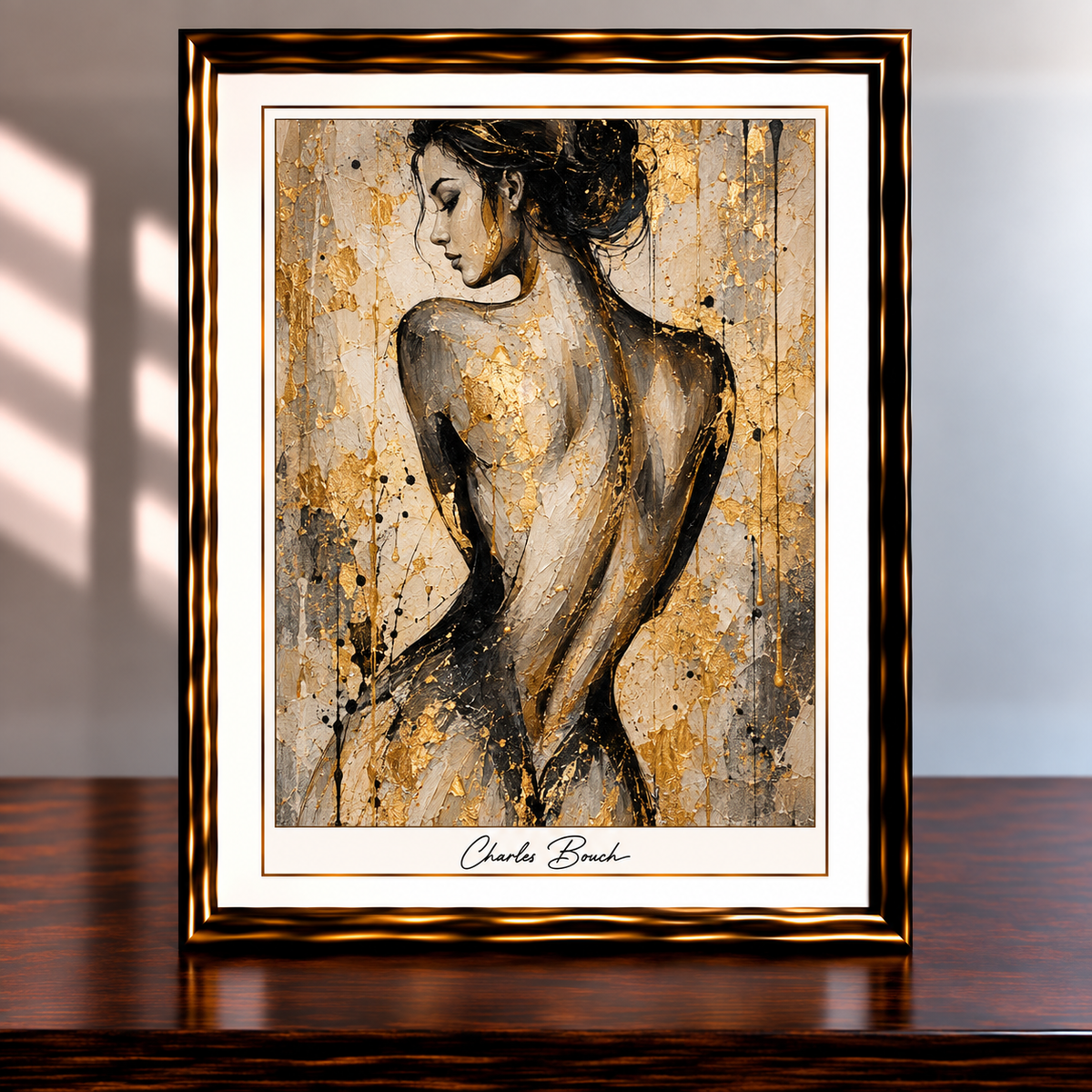Gold-Leaf Portrait in a Gallery Frame