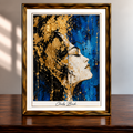Golden Profile in Blue and Gold