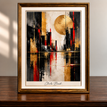 Luxurious Abstract Cityscape in Gold