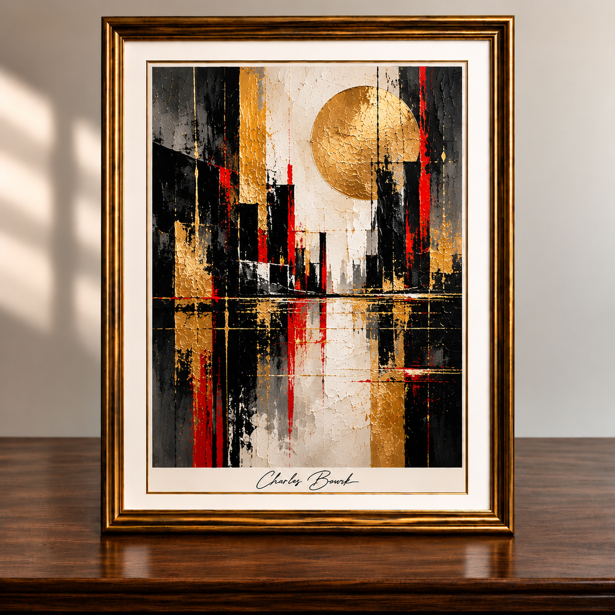 Luxurious Abstract Cityscape in Gold