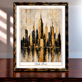 Luxurious Gold and Black Cityscape Painting