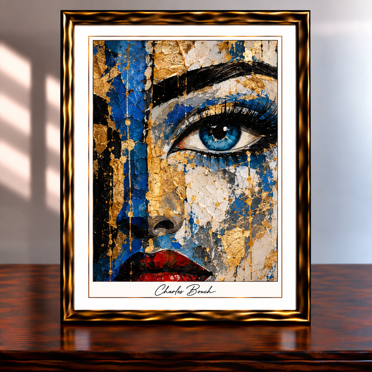 Ornate Gold Frame Abstract Eye Portrait